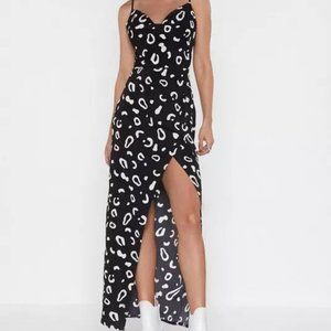 NASTYGAL Cowl Play Midi Dress In Soft Swirl Print